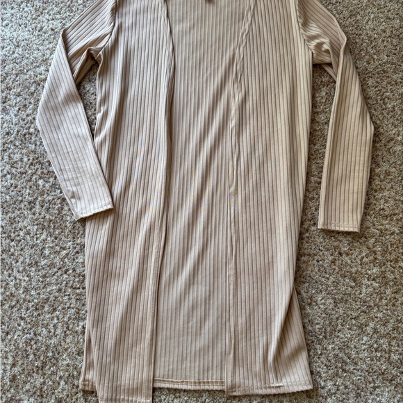 Topshop Womens Duster Light Brown Long Sleeve Open Front  0-2 - Picture 2 of 4